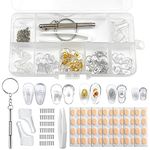 Eyeglass Nose Pads, Generic 25 Pairs Silicone Eyeglass Nose Pads, Eyeglass Repair Kit with Screws Screwdriver Tweezers Eyeglass Holder Soft Foam Nose Pads