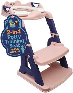 BAMBINAO 2-in-1 Potty Training Seat: Toddler Potty Training Toilet, Step Stool for Boys Girls! Potty Training Seat with Splash Guard, Anti Slip Pad & 5 Levels Height Adjustments! (Pink & Purple)