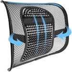 Chair Back Support, Mesh Back Support with Adjustable Straps, Back Support Chair Lumbar Support Ergonomic, Back Rest Cushion for Pain Relief, Car Back Support for Home Office Chair Car Seat
