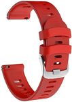 Zitel Bands Compatible with Garmin Forerunner 245/245 Music, Forerunner 645/645 Music, Forerunner 55/158, Vivoactive 3/4/4S, Venu Sq/Sq 2, Venu 2 Plus - 20mm Straps (Spanish Red)