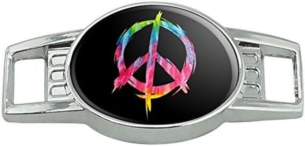 GRAPHICS & MORE Tie Dye Peace Sign Shoe Shoelace Shoe Lace Tag Runner Gym Charm Decoration