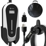 Vschnel Level 1-2 EV Charger,8-16A Adjustable 110-240V 17ft Portable Electric Vehicle Charger,NEMA 6-20 with NEMA5-15 Adapter Plug for J1772 Electric Cars