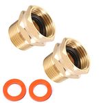 Brass Garden Hose Adapter, 3/4” GHT Female x 3/4” NPT Male Connector,GHT to NPT Adapter Brass Fitting,Brass Garden Hose to Pipe Fittings Connect 2pcs (3/4” GHT Female x 3/4” NPT Male)