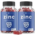 (2 Pack) Zinc Gummies for Adults | 4-in-1 Zinc Supplements with Vitamin D3, Elderberry & Echinacea | Immune Booster for Adults | Heart, Brain & Immune Support | 180 Immunity Gummies