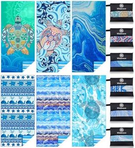 Widdonen Microfiber Beach Towel,Compact 6 Pack-71x32 Inch with Bag Travel