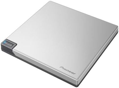 Pioneer Electronics BDR-XD08 USB 3.2 Gen1 Slim Portable Blu-Ray BD/DVD/CD Writer, Snow White Silver