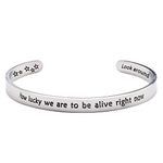 Lywjyb Birdgot Hamilton Musical Gift Alexander Hamilton Gifts Inspirational Quote Gift Broadway Musical Gift Look Around At How Lucky We Are To Be Alive Right Now Bracelet (Look Around Hamilton CB CA)