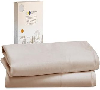 California Design Den 100% Cotton Pillowcases Standard Size Set of 2, Soft & Cooling Sateen Weave, Queen Pillow Cases 2 Pack (Beige)