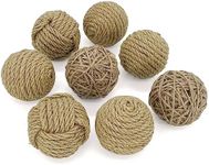 Decorative Balls for Centerpiece Bowls, Orbs Decorative Dough Bowl Fillers for Home Decor, Jute Rope Spheres Decorative Farmehouse, Vase Filler Balls 8 Pcs