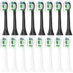 Replacement Brush Head for Philips Sonicare Toothbrush heads - Fit Plaque Control, Gum Health, FlexCare, HealthyWhite, Essence+ and EasyClean, 16 Pack (8White+8Black)