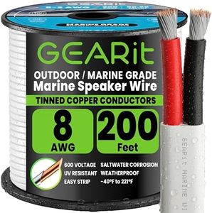 GEARit 8 Gauge Electrical Wire, 8/2 AWG Tinned Copper Cable, 200 FT