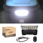 10L0L Club Car Precedent Headlight Kit With Bumper - 12V Front Light Replacement for Club Car Precedent 2004-Up Electric Golf Carts With Short Harness Button Switch