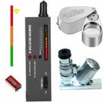 Diamond Tester Pen, Jewelry Diamond Tester with 60X Mini LED Magnifying&40X Full Metal Illuminated Jewelry Loop Magnifier, Thermal Conductivity Meter, Diamond Selector for Novice and Expert