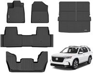 AIPOIL®-Floor Mats Custom for Honda Pilot 2023 2024丨Fits 1st & 2nd Row丨TPE All Weather Anti-Slip Floor Liners丨Full Set Automobile mats Accessories, Black