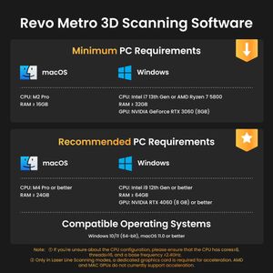 Revopoint MetroX Pro Handheld 3D Scanner – Blue Laser, 0.01mm Precision, Full Color