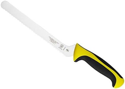 Mercer Culinary Millennia 8-Inch Offset Wavy Edge Bread/Sandwich Knife, Yellow