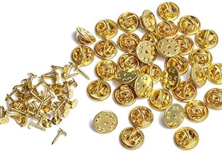 50 Butterfly Clutch Tie Tacks Pin Backs Replacement with Blank Pins AU (Gold)