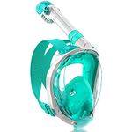 Olpad Snorkel/Diving/Scuba Mask Combo/Set/Gear, with Tempered Glass Anti-Fog Lens, for Snorkeling, Swimming and Scuba/Surface Diving (Green (S/M))