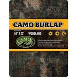 CamoSystems Heavy Duty Burlap Camouflage Hunting Net, 54” x 12’ Woodland