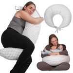 DancesCat Versatile Plus Size Breastfeeding Pillows, Adjustable Breast Feeding Pillow, XXL Nursing Pillow, Baby Feeding Pillow, Maternity Pillow for Side Sleeping with Upgraded Velvet Removable Cover