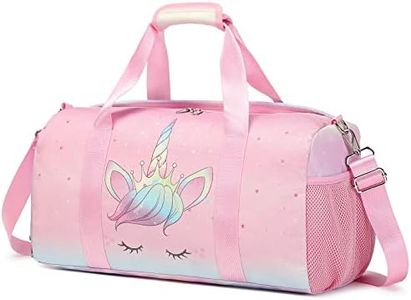 Borsa da Sportive Ragazza Glitter Borsa da Viaggio per Bambina Borsa per il Fine Settimana Borsa da Ballo per Ragazze Borsa Unicorni Sport e viaggio Borsone Sportivo per Ragazze