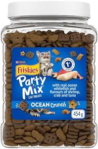 Friskies Party Mix Cat Treats, Ocean Crunch with Real Ocean Whitefish - 454 g Cannister (1 Pack)