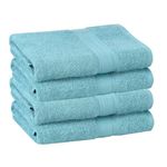 FRESH FROM LOOM Ultra-Premium 100% Pure Cotton 500 GSM Towels for Bath | Bath Towel Set for Men & Women | Soft & Skin Friendly | High Water Absorber | Quick Dry (70 x 140 CM | Turquoise Blue) - 4pc