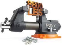 PONY 6 Inch Heavy Duty Bench Vise 8800LBS Clamping Force, Pro Workshop Workbench Vise with 360-Degree Rotatable Base and Anvil, 6-inch Jaw Opening and Width for Woodworking, Drilling, Pipe Cutting