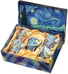 Van Gogh Bone China Set of 5 Large Mugs for Coffee and Tea, With Gift Box, 12 -Ounce Art Coffee and Tea Mugs Set