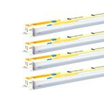 wipro Garnet 36W Aluminium LED Batten for Home & Office | Bright & Energy Efficient Tubelight |Aluminium heat sink | Cool Day Light (6500K) with 4000 lumen|Batten for Commercial use |4Feet, Pack of 4