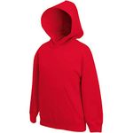 Fruit of the Loom, classic children's hooded sweatshirt, red, 128 (UK 7-8)