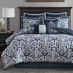 Madison Park Odette Comforter Set, Navy, Queen(90"x90")