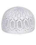 Men Skull Cap Muslim Islamic Prayer Hat Topi Kufi Head Wear Clothing in White