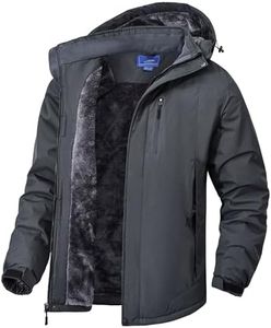 Winter Jackets for Men Winter Coats for Men Rain Waterproof Windbreaker Jackets Coats for Men Fleece Warm Snowboard Ski Snow Softshell Jacket Coats for Men Raincoat Darkgrey L