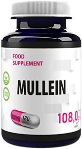 Hepatica Mullein Leaf Extract for Lungs (Verbascum Thapsus) 500mg 180 Vegan Capsules, 3rd Party lab Tested, High Strength Supplement, Gluten and GMO Free