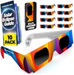 Medical king Solar Eclipse Glasses AAS Approved 2024 (10 Pack) CE and ISO Certified Safe Shades for Direct Sun Viewing Includes Bonus Guide With Map