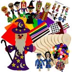 People Wooden Spoons Kit Class Pack of 10 Kids Art and Craft activity Kit Set by Amazing Arts and Crafts