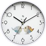 nuovo 8 Inch Round Wall Clock Silent & Non-Ticking Retro Wall Clock Operated for Living Room Bedroom Kitchen Children Room(20 cm/ 8")