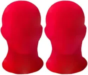 HOMELEX 2 Pieces Full Face Mask, 2nd Skin Masks,Halloween Spandex Hood for Unisex Cloth-Red