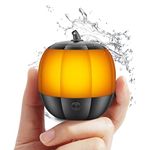 LFS Small Bluetooth Speakers, Pumpkin Speakers, Portable Wireless Speaker, 7 Color Lights, TWS Pairing, Night Light Waterproof Mini Speaker for Home, Kids, Shower, Christmas