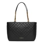 Miraggio Viola Quilted Tote Bag for Women (Black)