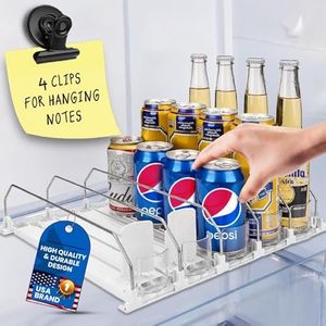 Soda Organizer For Refrigerator | Soda Dispenser For Fridge & Clips | Fridge Soda Can Organizer | Acrylic Drink Organizer For Fridge | Drink Dispenser For Fridge | Drink Holder For Fridge(2025)