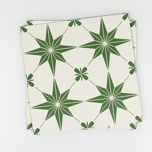 Dureidos Peel and Stick Floor Tiles: 11.8"x11.8" Self-Adhesive Easy to Install Tile Sticker, Waterproof Vinyl Flooring,for Bathroom, Kitchen, Bedroom, 30PCS Covering 30 sq ft Green and White