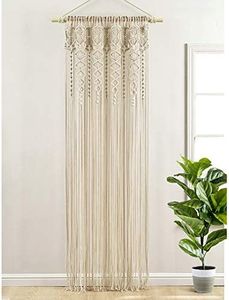 Lush Decor Boho Macrame Textured Cotton Window Curtain Panel, Single Panel, 40" W x 84" L, Neutral - Doorway Curtain - Room Divider, Wedding Or Wall Decor - Boho Curtain - Macrame Curtains For Windows