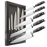 5pc Knife Set - Kitchen Knives Set - 5 x Bread Chef Slicer and Paring Knives - German Stainless Steel - Origin Series