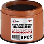 iPrimio Bed Risers - Round, 3 Inch Lift, Heavy Duty, 8 Pack, Up to 10000lbs - Bed Raising Blocks, Furniture Risers - Safe, Sturdy Bed Lifts for College Dorm Rooms, Couches, Tables, Desk Riser