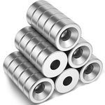 MIN CI 30Pcs Screw Magnet with Hole, Strong Magnets Hole Small Permanent Round Magnets Heavy Duty, Neodymium Magnets for Cabinets Lockers Cruise Crafts Industrial (8x3mm Hole 3mm)