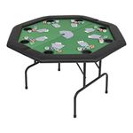 vidaXL 8-Player Folding Poker Table 2 Fold Octagonal Green