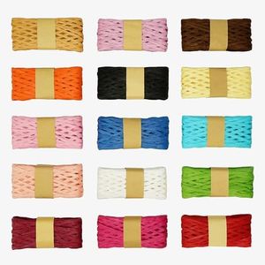 Kurtzy Pack de 15 Rollos de Cuerda Rafia Variada - 20 m por Rollo - Cinta Rafia 15 Colores - Cuerda Plana para Envolver Regalos, Decoraciones, Ramilletes de Flores, Tejer y Manualidades