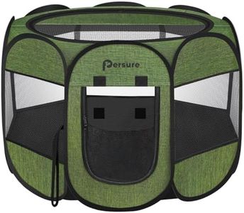 Dog Cat Playpen Indoor Outdoor for Puppy Pet Recovery After Surgery, Dog Tent Crates Cage Indoor/Outdoor, Portable Pop Up Dog Kennel with Carrying Case for Travel (Premium Green, Large)